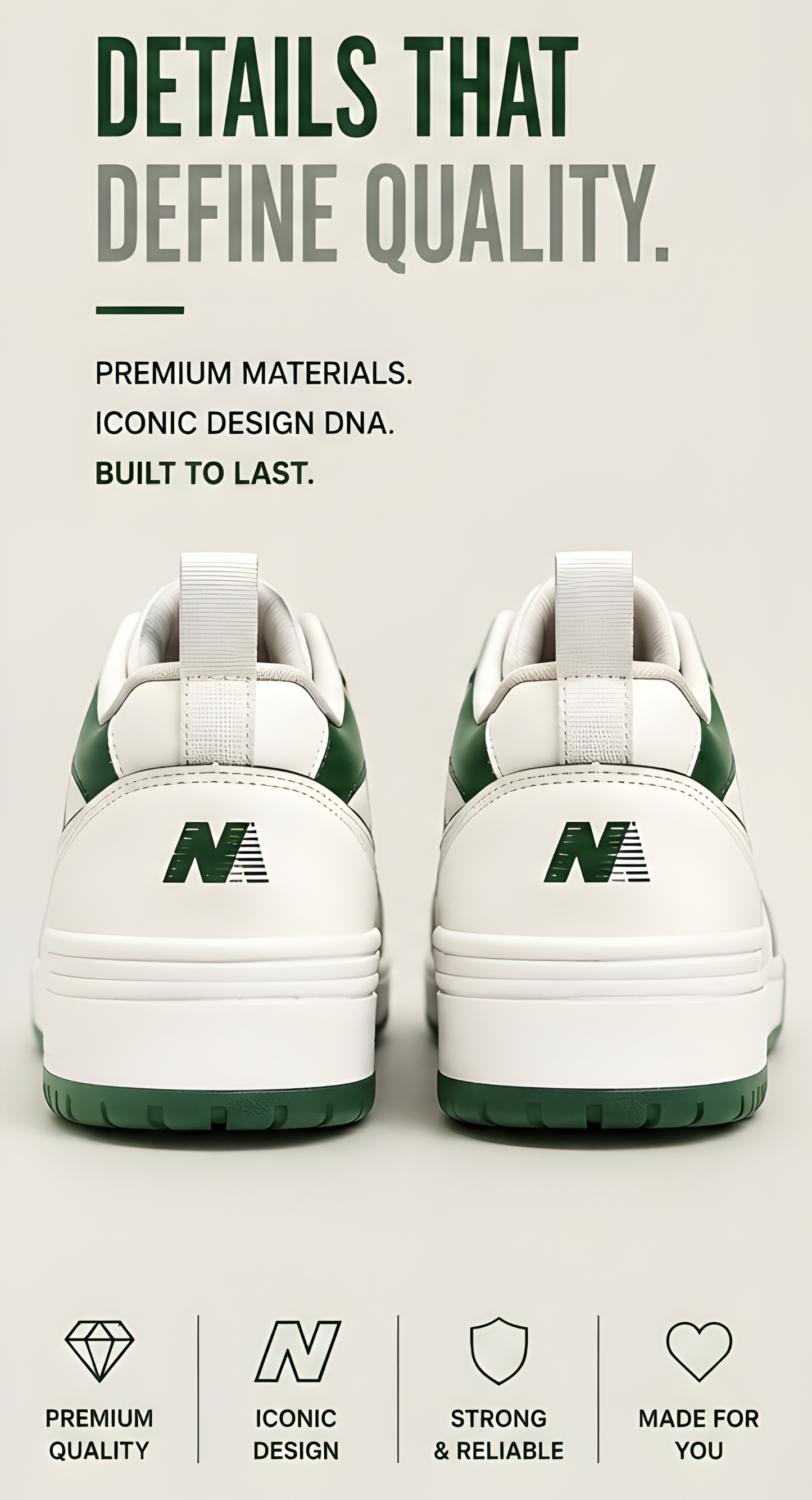 New Balance 550 Green/White