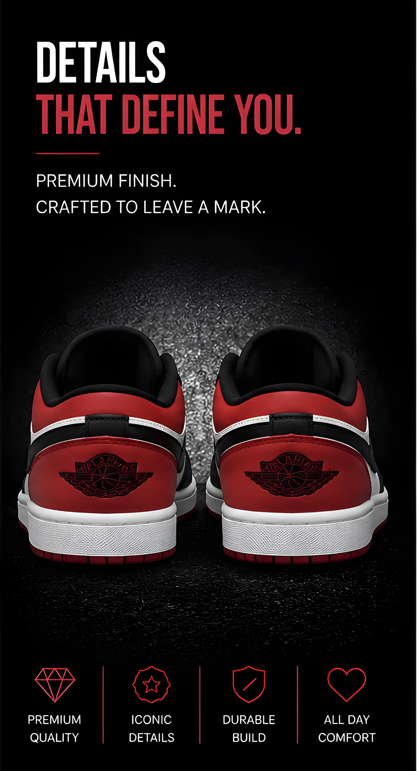 Air Jordan 1 Low Black Red