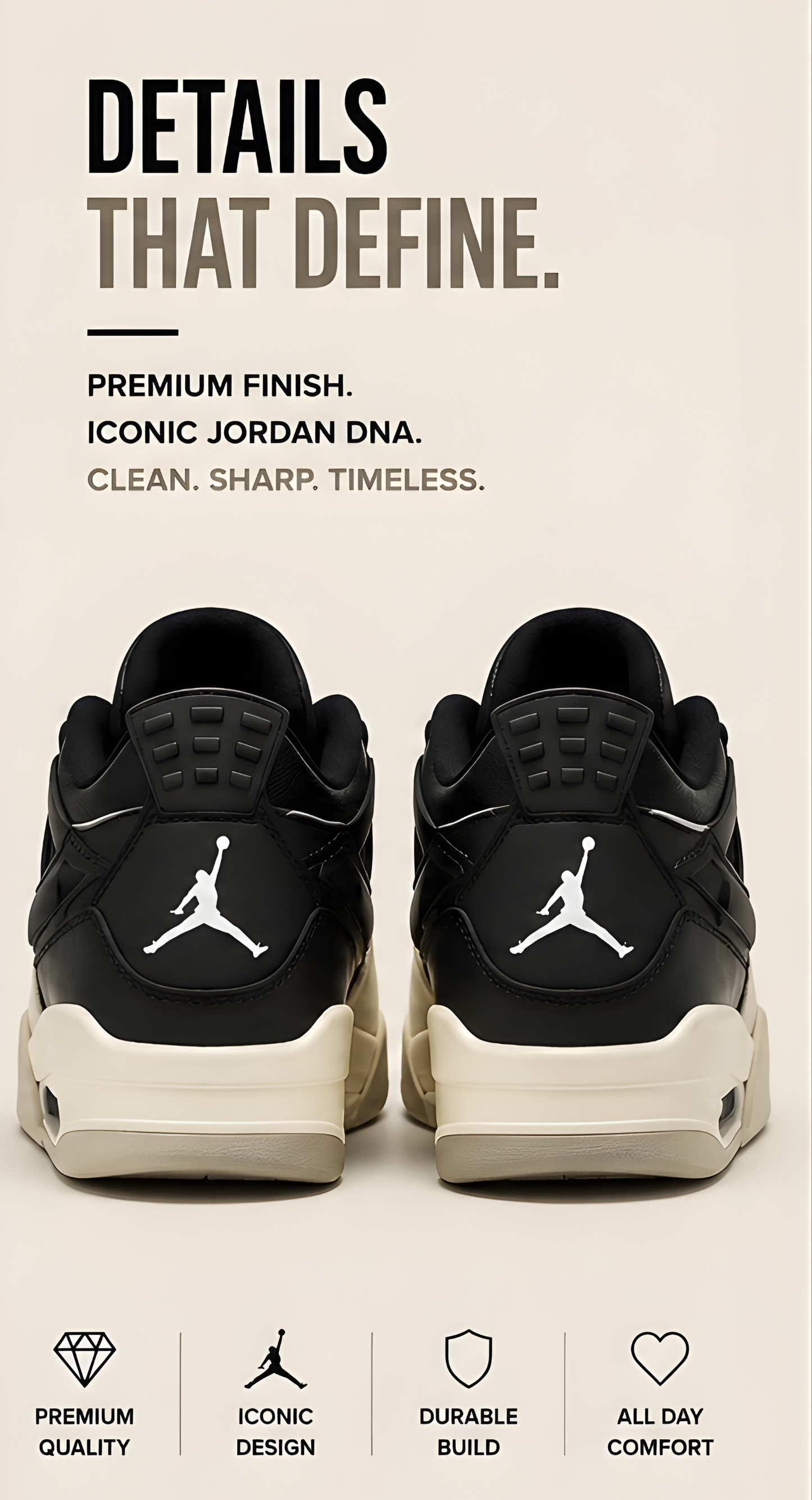 Jordan 4 RM Black Light Bone
