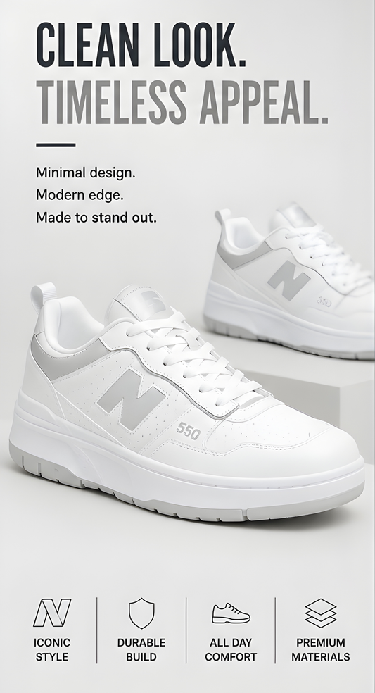 New Balance 550 Grey/White