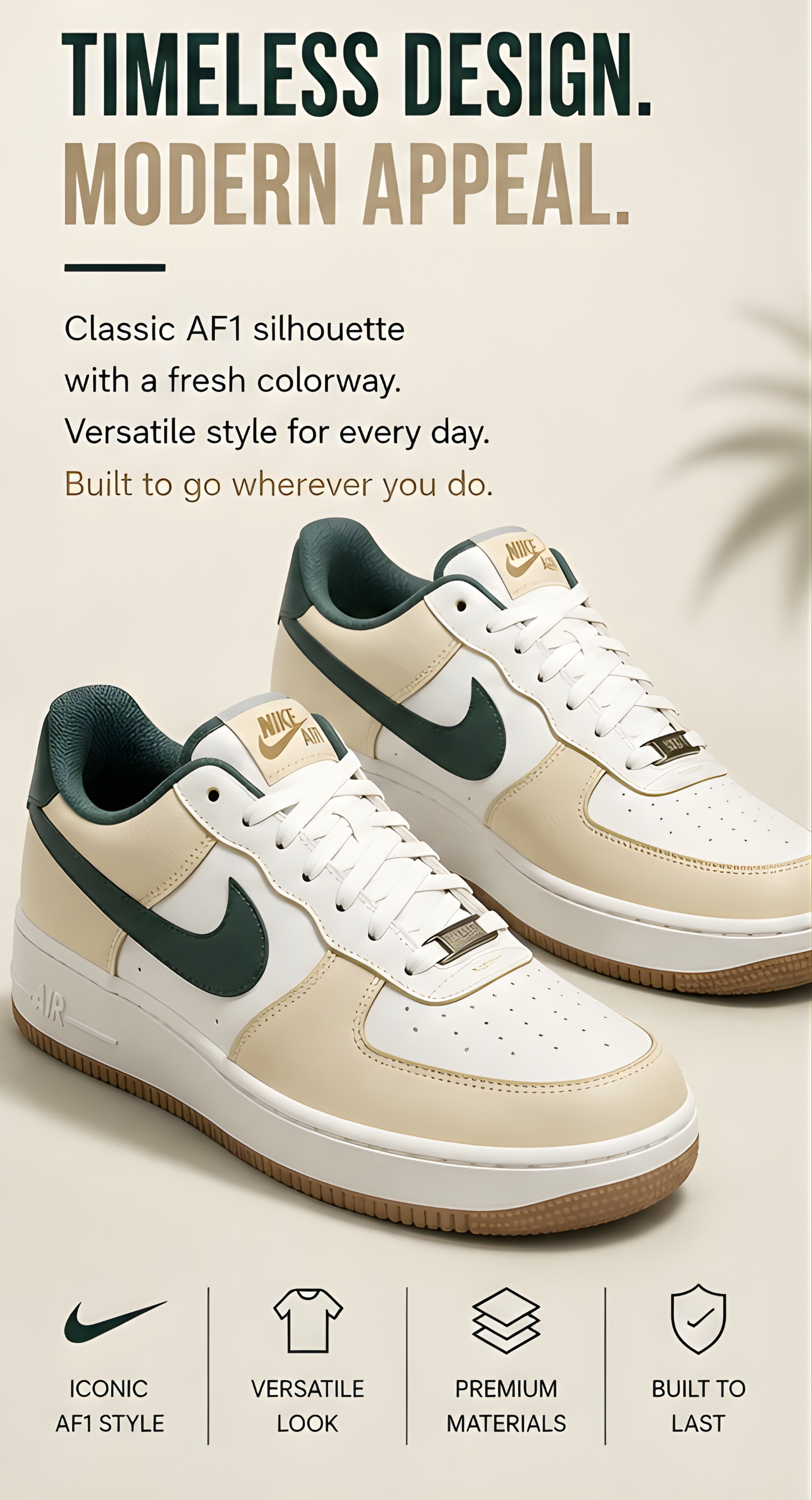 Nike Air Force Shadow Cream