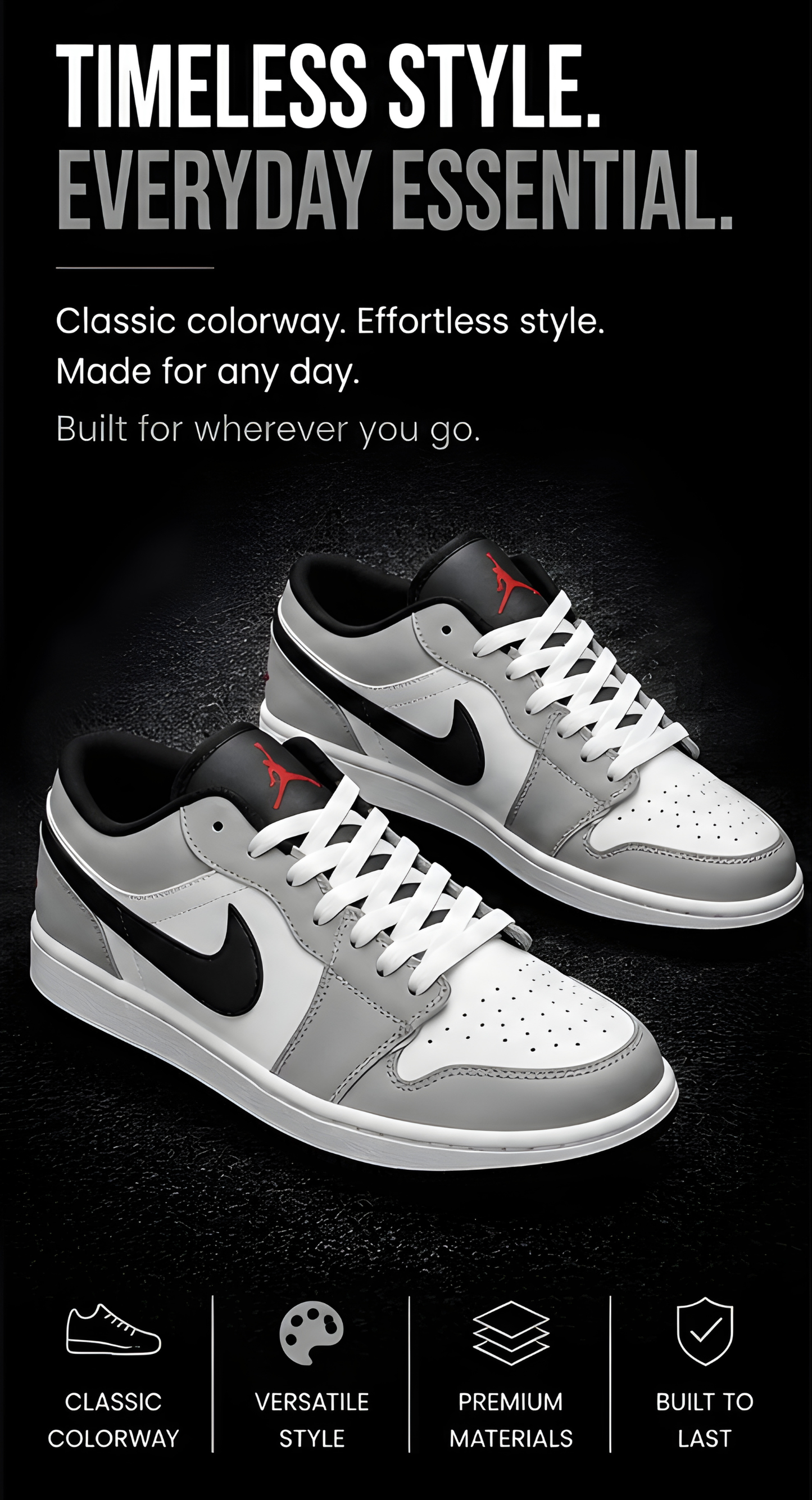 Air Jordan 1 Low Grey Black