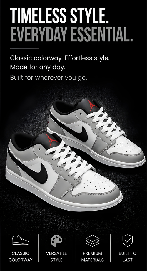 Air Jordan 1 Low Grey Black
