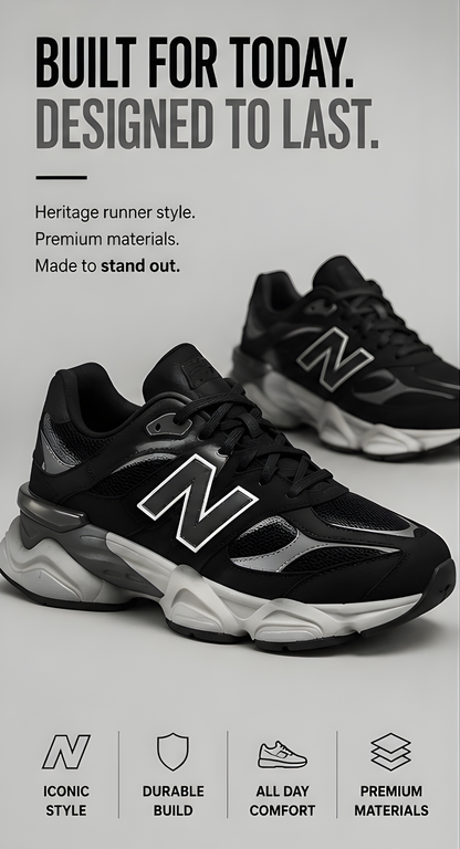 New Balance 9060 Black Grey