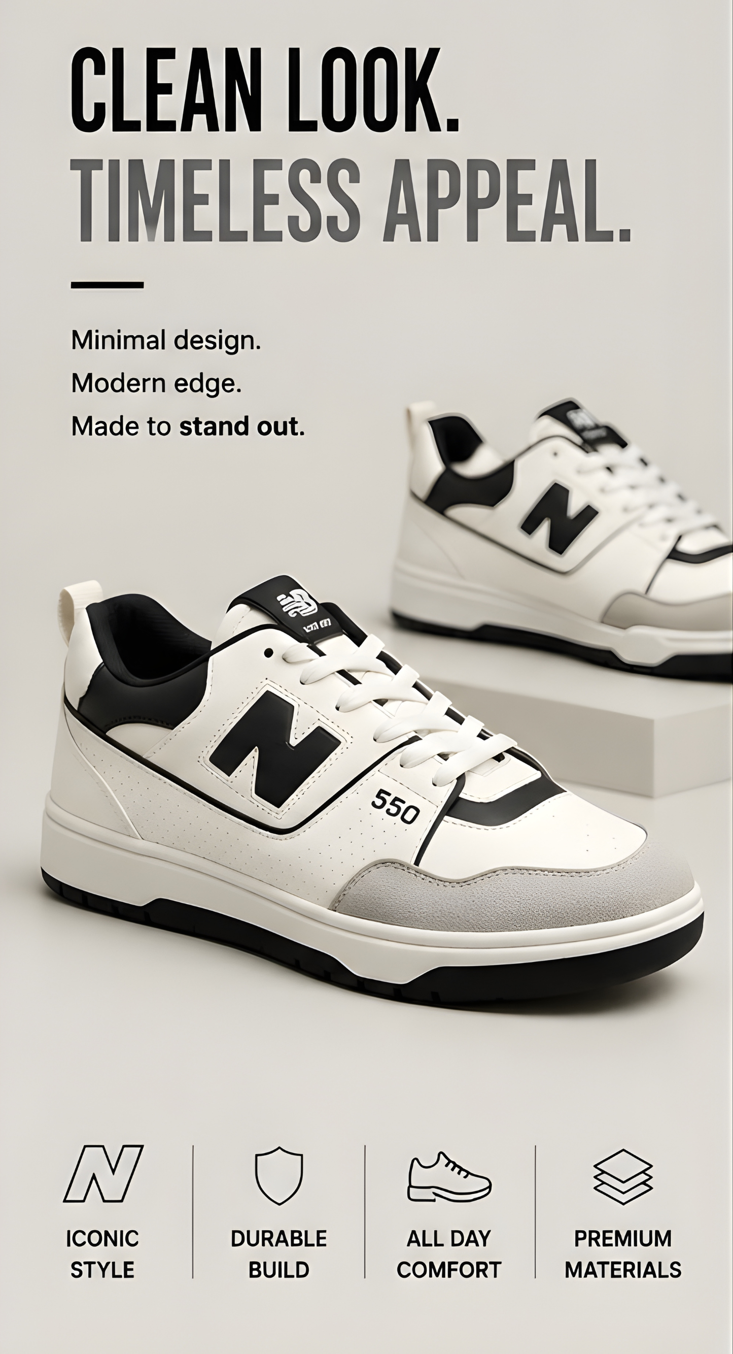 New Balance 550 Black/White