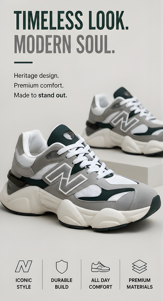 New Balance 9060 Grey/Green 2.0