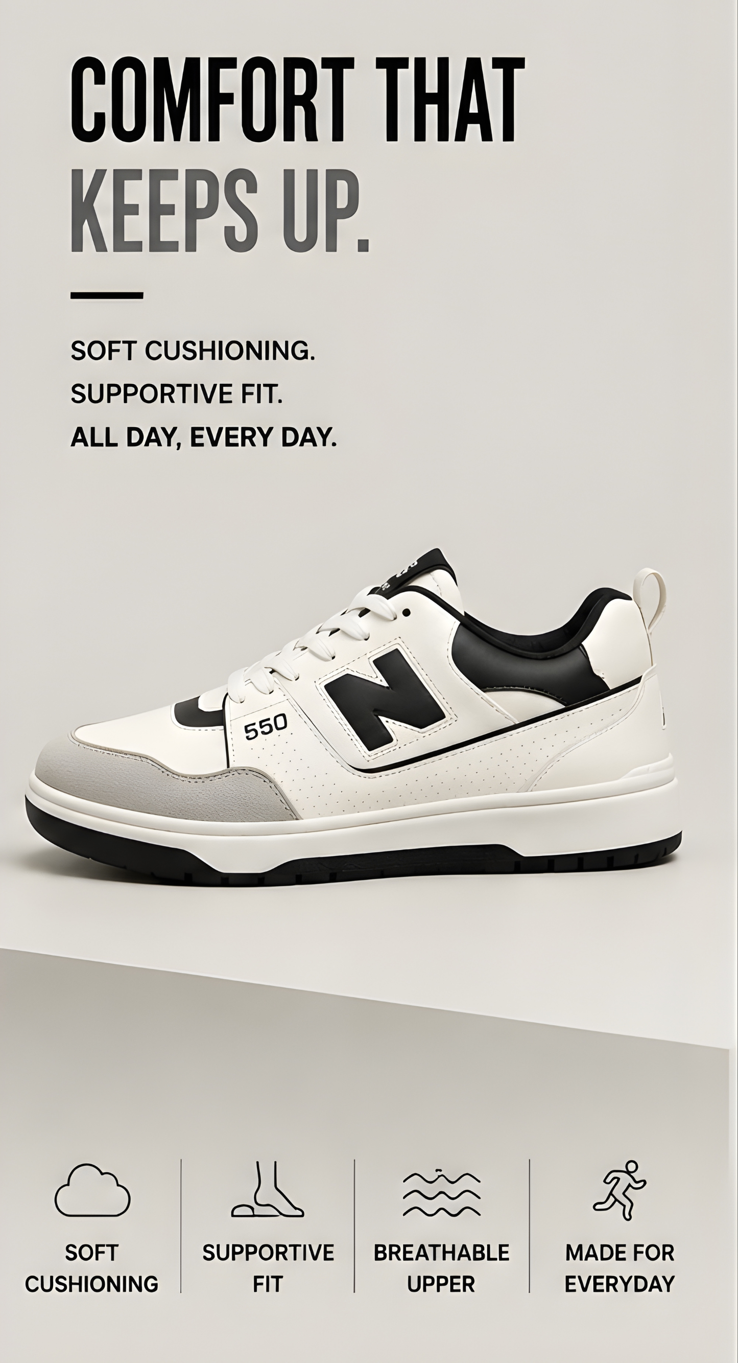 New Balance 550 Black/White