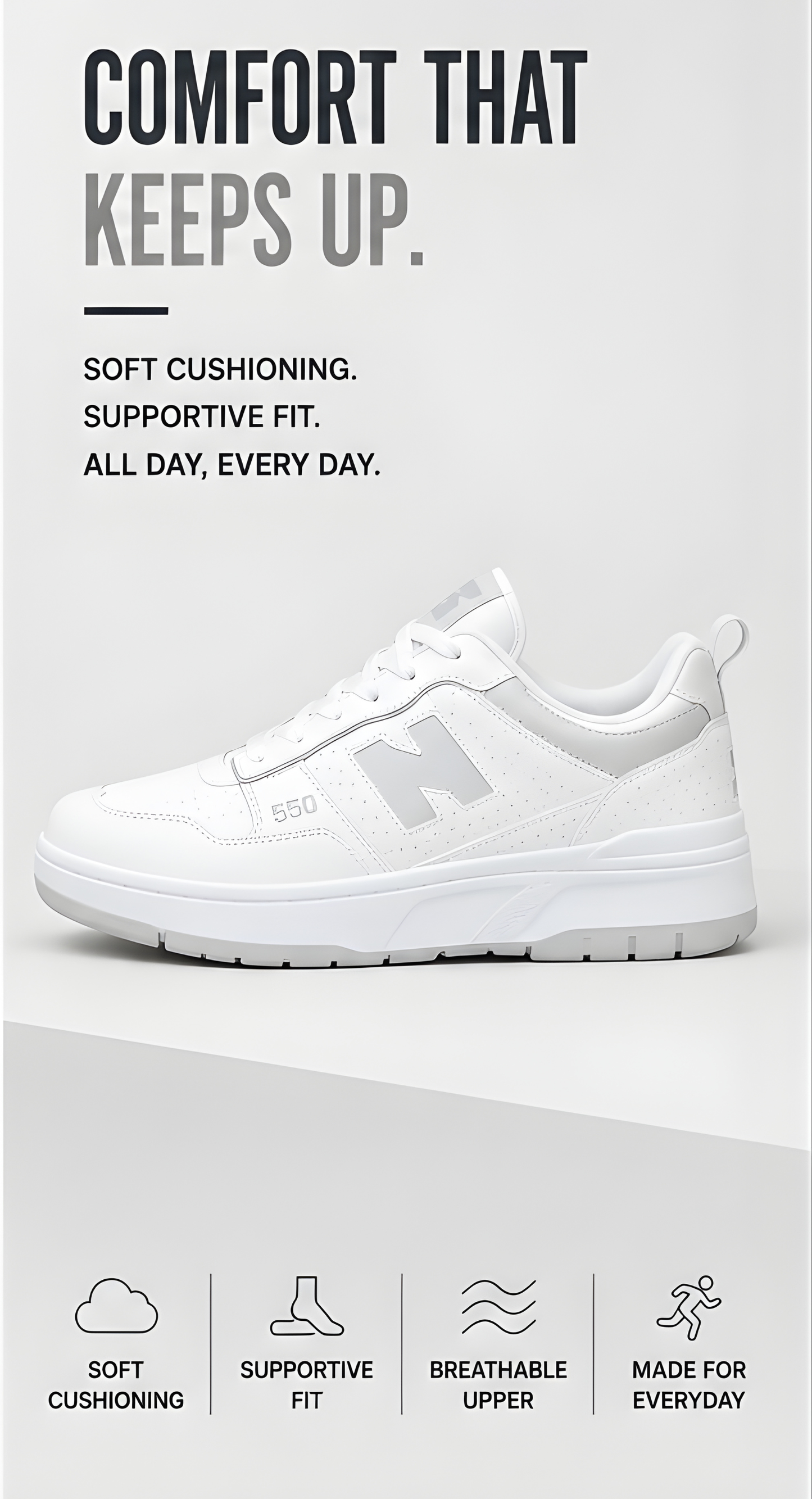 New Balance 550 Grey/White