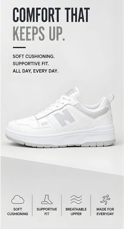 New Balance 550 Grey/White