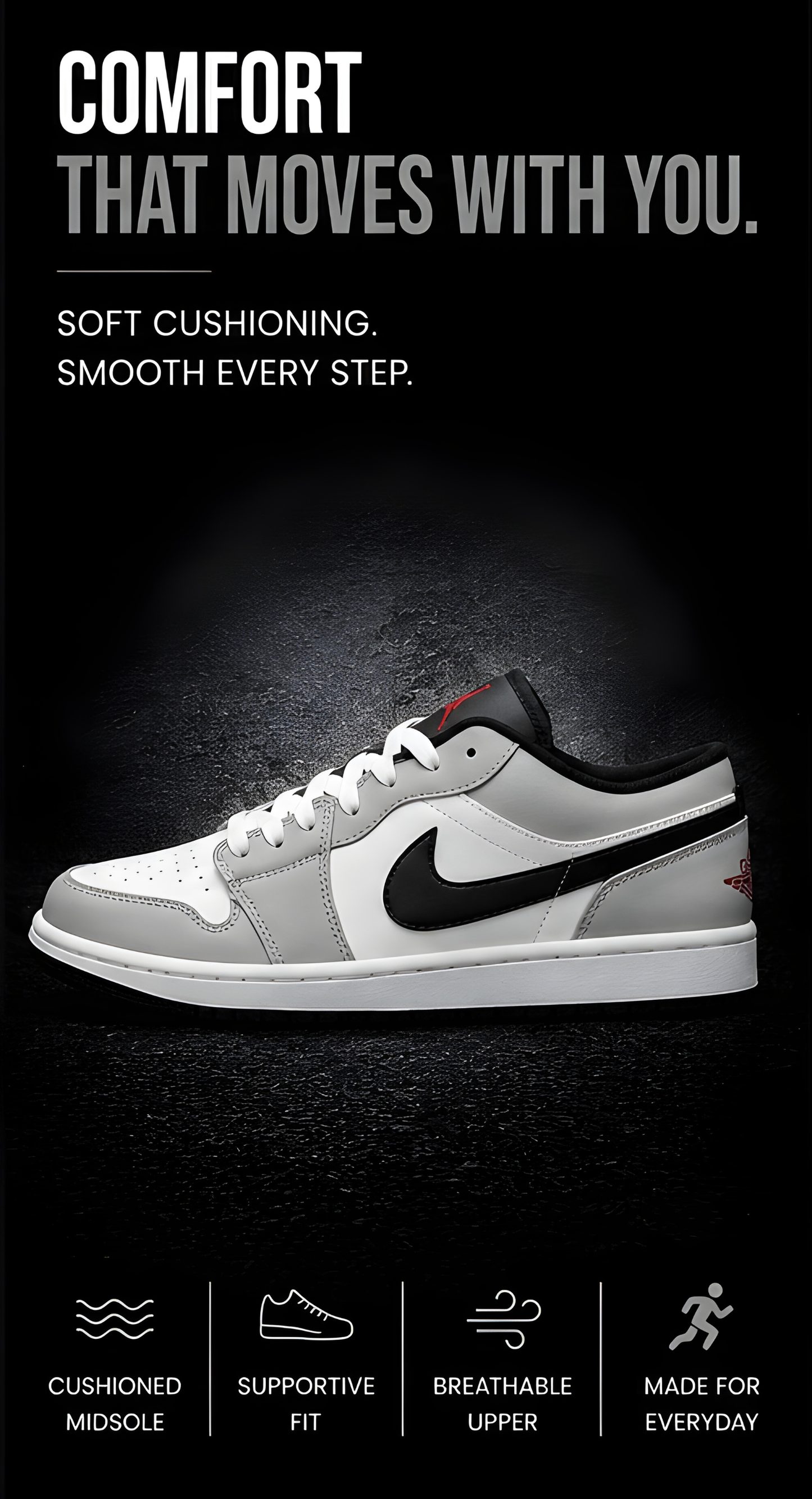 Air Jordan 1 Low Grey Black