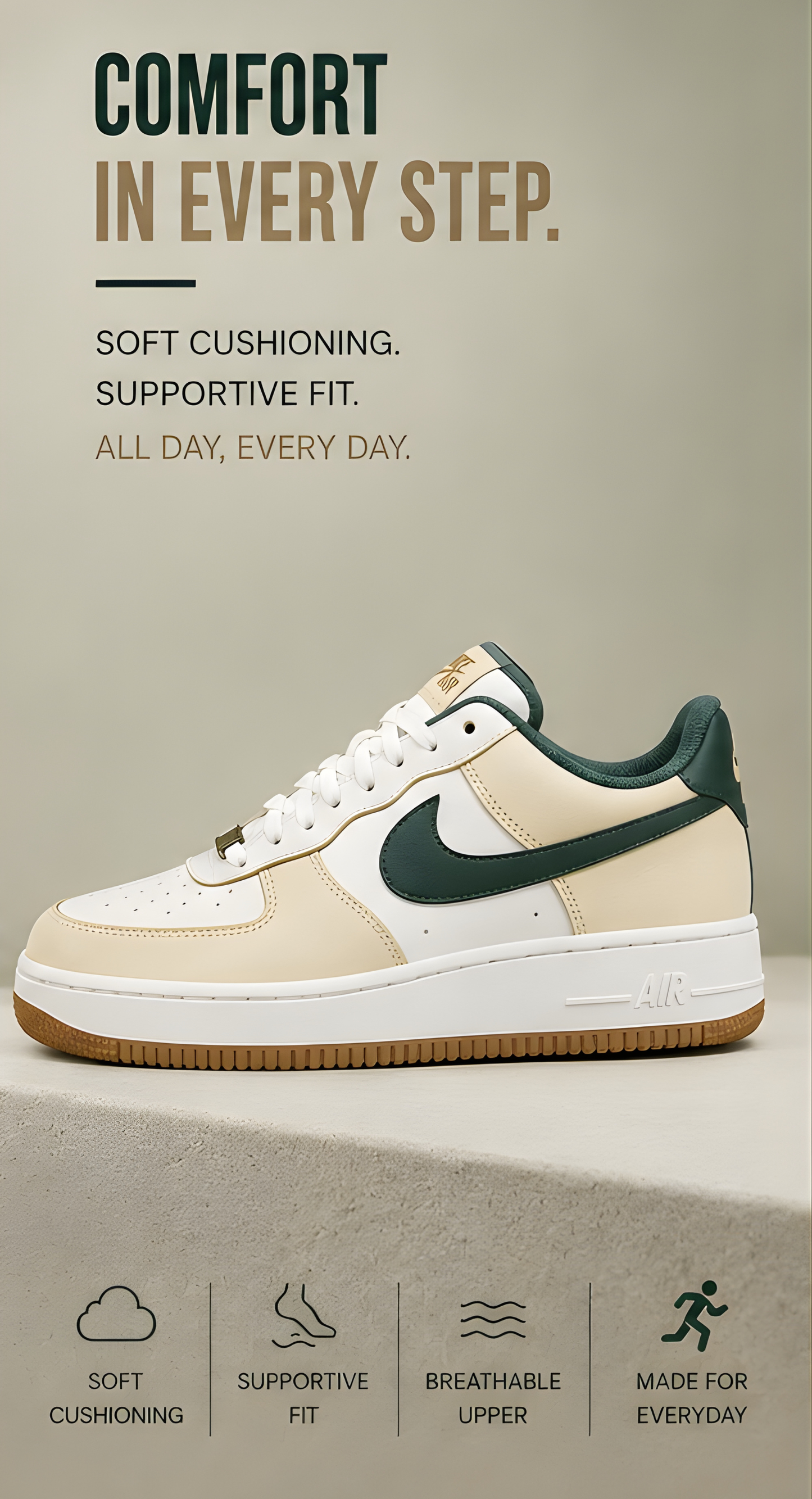 Nike Air Force Shadow Cream