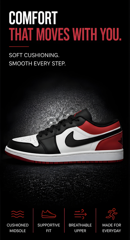 Air Jordan 1 Low Black Red
