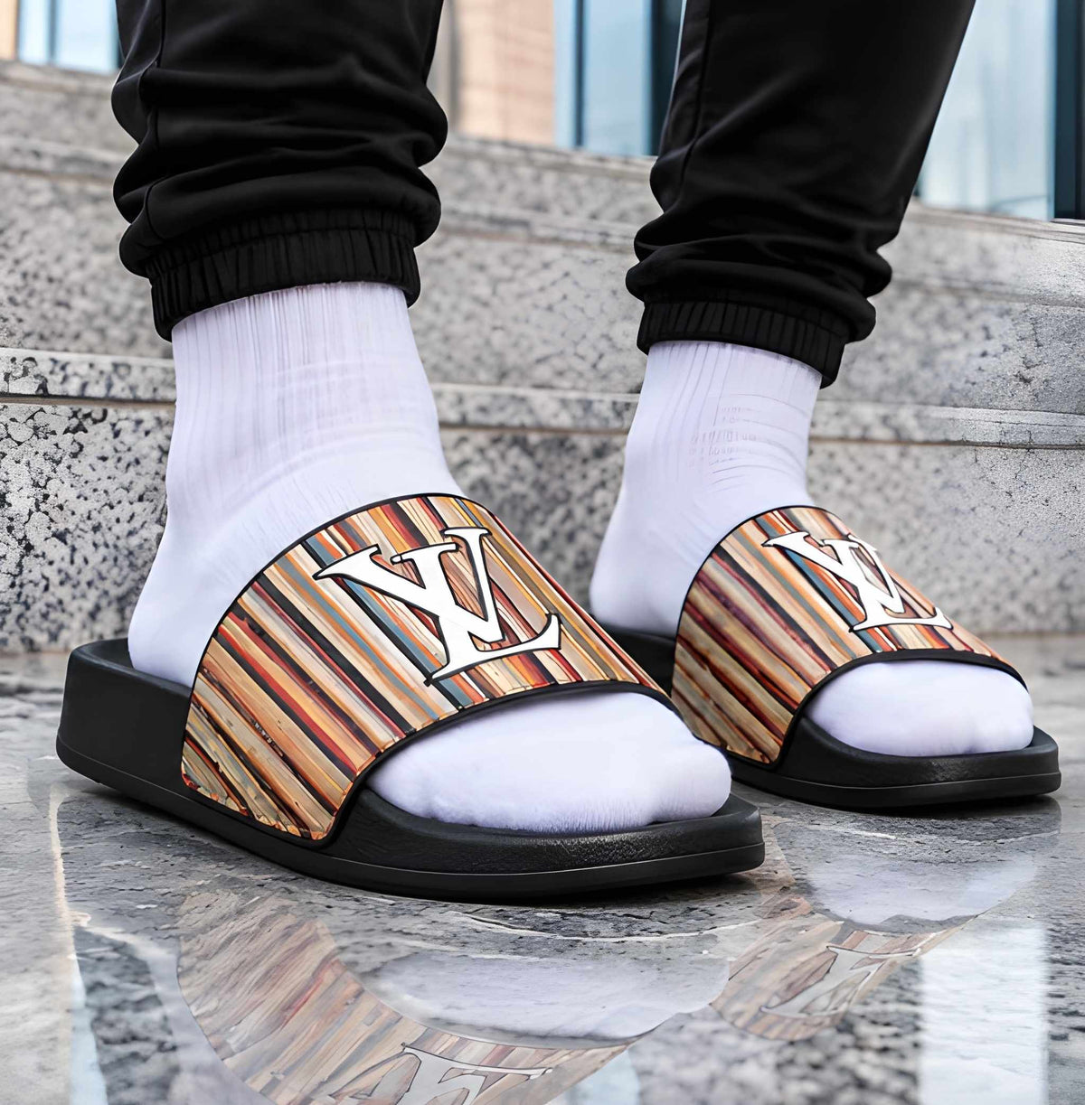 Louis Vuitton Multi Stripe Slides