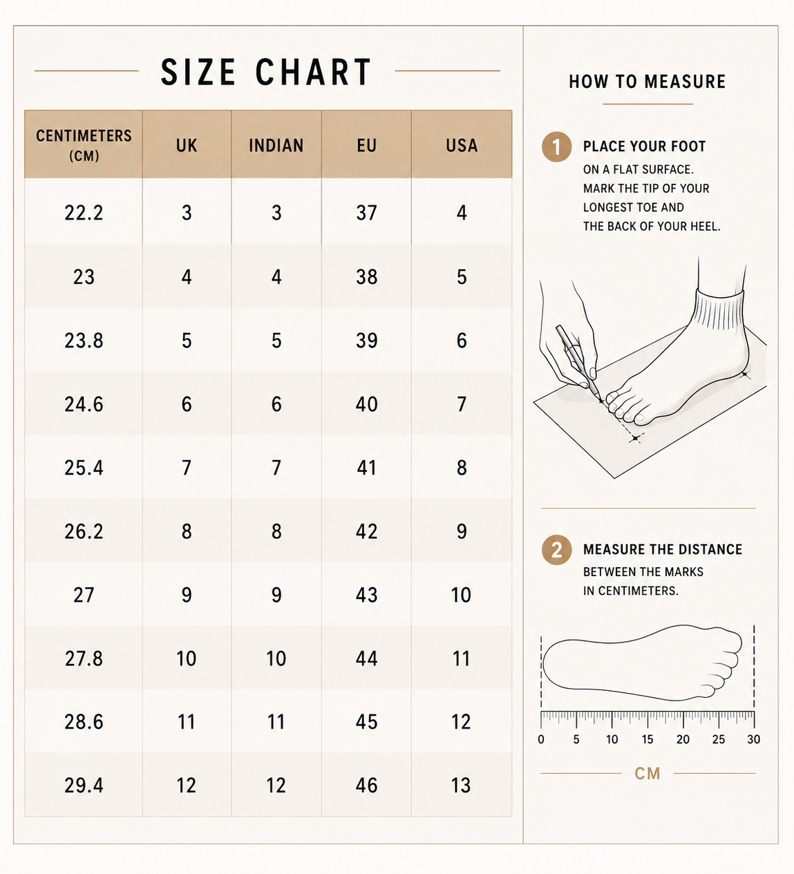 Size chart